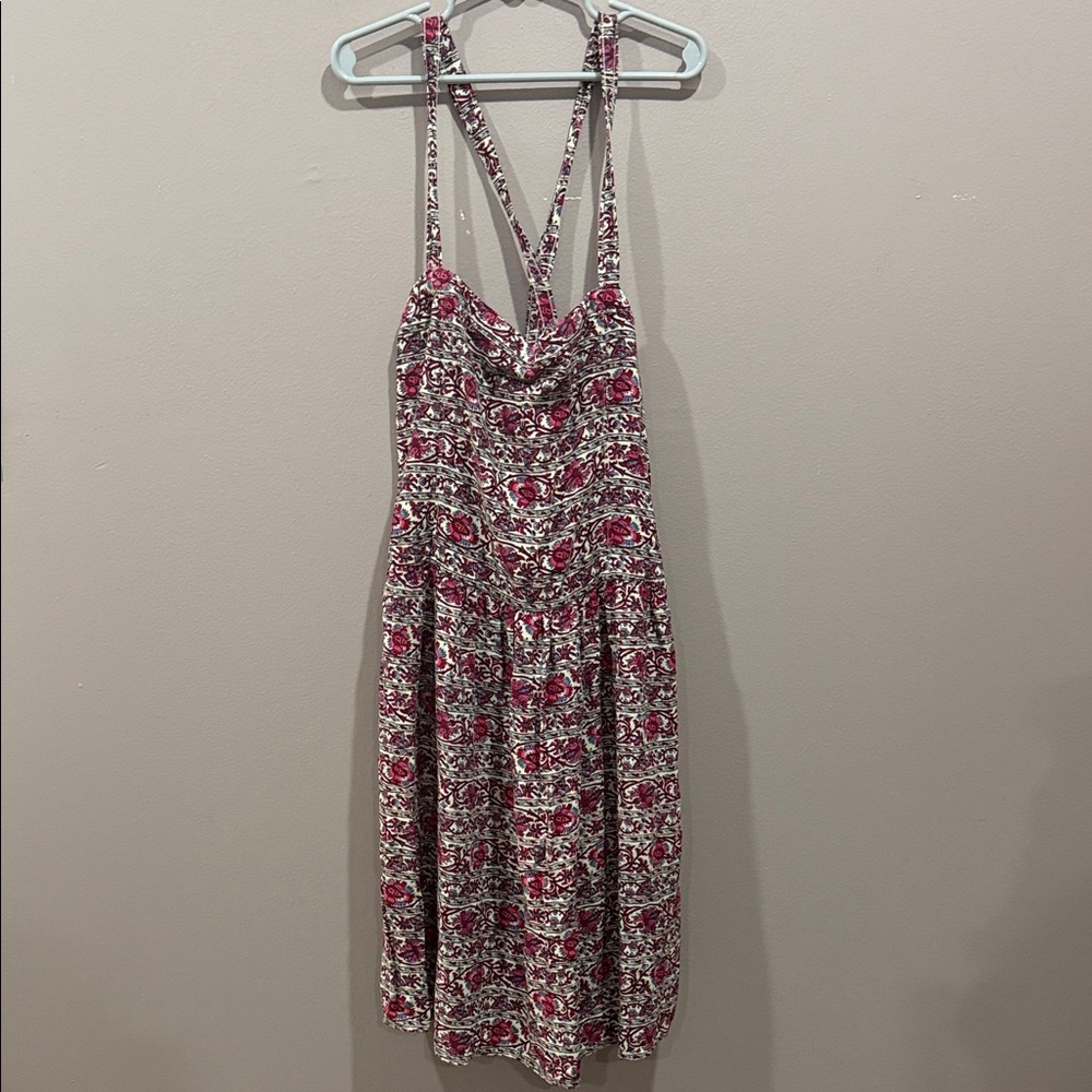 Abercrombie &‎ Fitch Pink and White Floral Midi Dress